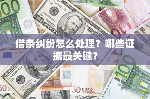 济南借条纠纷怎么处理？哪些证据最关键？