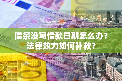 济南借条没写借款日期怎么办?法律效力如何补救? 济南借条没写借款日期怎么办?法律效力如何补救?