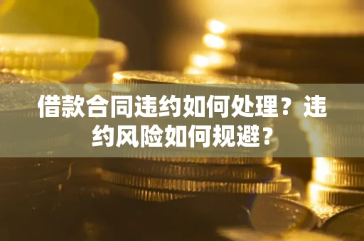 济南借款合同违约如何处理？违约风险如何规避？